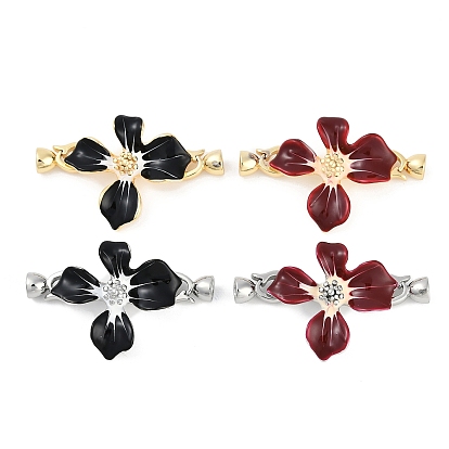 Застежки-застежки из латуни с эмалью, без кадмия, без никеля и без свинца, цветок