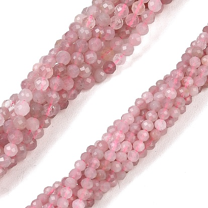 Природного розового кварца нитей бисера, граненые, круглые