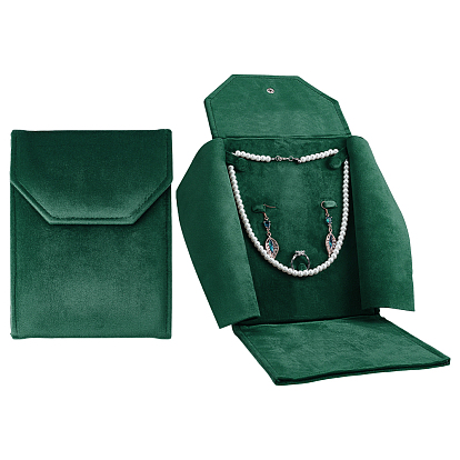 Бархатные упаковочные коробки для набора жемчужных украшений, прямоугольные