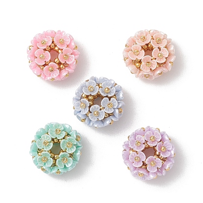 Смола имитация жемчуг бисер, цветок, с бисерными бусинами