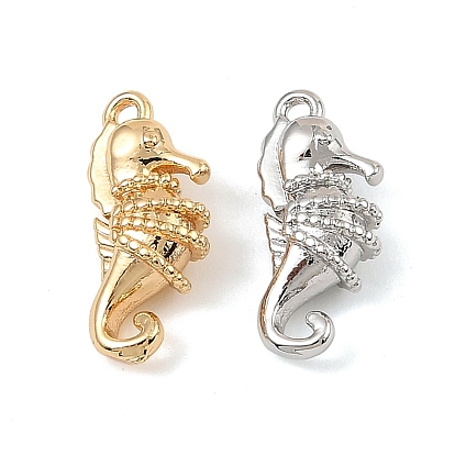 Латунные микро проложить кубического циркония прелести, морской конек