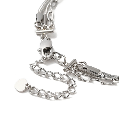 Titanium Steel Chains Three Layers Necklaces