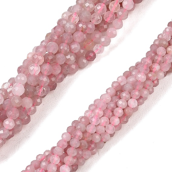 Природного розового кварца нитей бисера, граненые, круглые