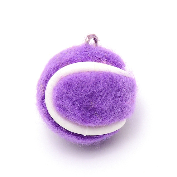 Cloth Fabric Pendants, with Platinum Tone Iron Loop, Tennis