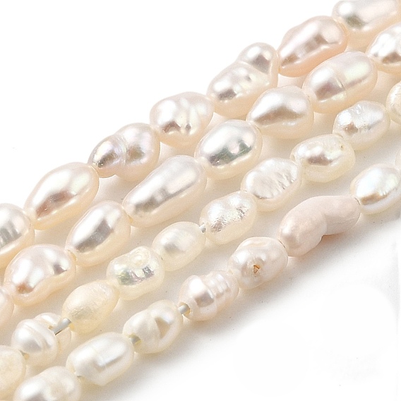 Нити из натурального культивированного пресноводного жемчуга, рис