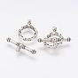 Tibetan Style Alloy Toggle Clasps, Ring