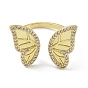Brass with Cubic Zirconia ring, Long-Lasting Plated, Lead Free & Cadmium Free, Butterfly