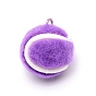 Cloth Fabric Pendants, with Platinum Tone Iron Loop, Tennis