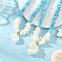 Collares con colgantes de conchas marinas naturales para mujer, dorado, mezclado teñido y sin teñir