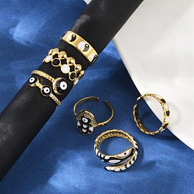 304 регулируемые манжетные кольца из нержавеющей стали, с эмалью, реальный 18 k позолоченный