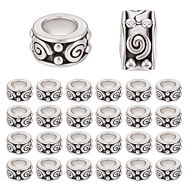 200шт. плоские круглые европейские бусины из цинкового сплава в тибетском стиле