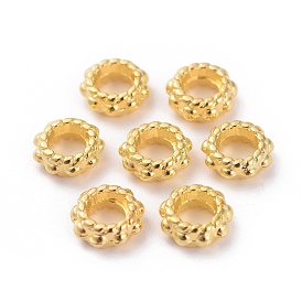 Alliage de perles d'entretoise de style tibétain, sans plomb et sans cadmium, 6 mm de diamètre, épaisseur de 3mm, Trou: 3mm