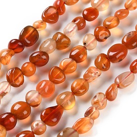 Natural Carnelian Beads Strands, Nuggets, Tumbled Stone