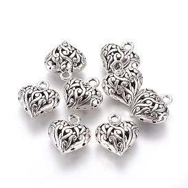 Hollow Tibetan Style Alloy Pendants, Heart