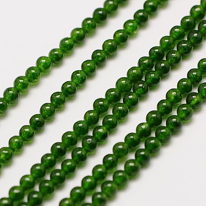 Natural Taiwan Jade Round Beads Strands, Dyed