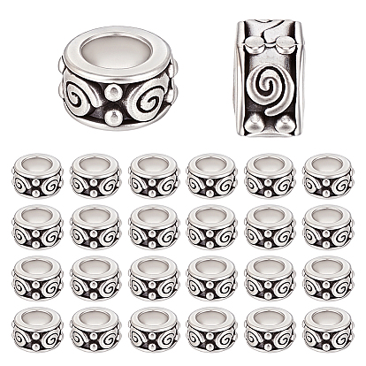 200шт. плоские круглые европейские бусины из цинкового сплава в тибетском стиле