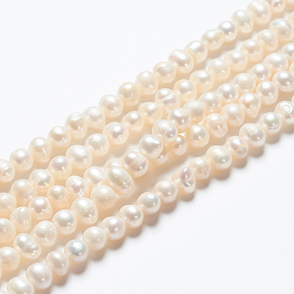 Natural Cultured Freshwater Pearl Beads Strands, Nice for Mother's Day Jewelry Making, Potato