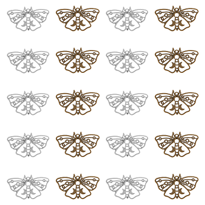 80 шт 2 цвета тибетский стиль ретро сплав подвески, полый, моль