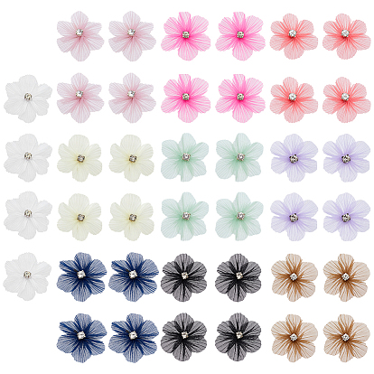 40 шт. 10 стили цветочные плиссированные полиэстеровые стразы украшения аксессуары