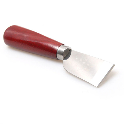 Steel Leather Knife Cutting Knife Edging Knife, with Wooden Handle, for DIY Leathercraft Cutting