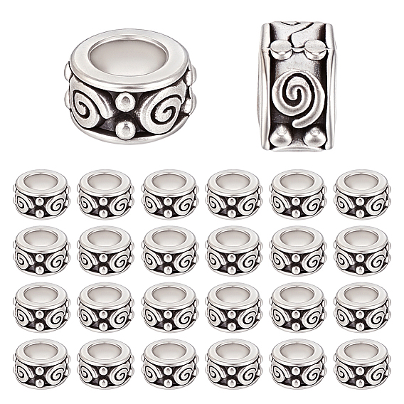 200шт. плоские круглые европейские бусины из цинкового сплава в тибетском стиле