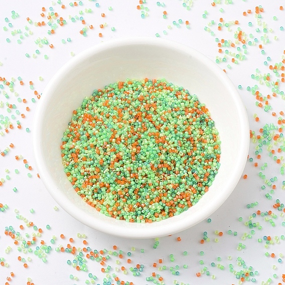 Бусины miyuki delica, цилиндр, японский бисер, 11/0, светящаяся смесь