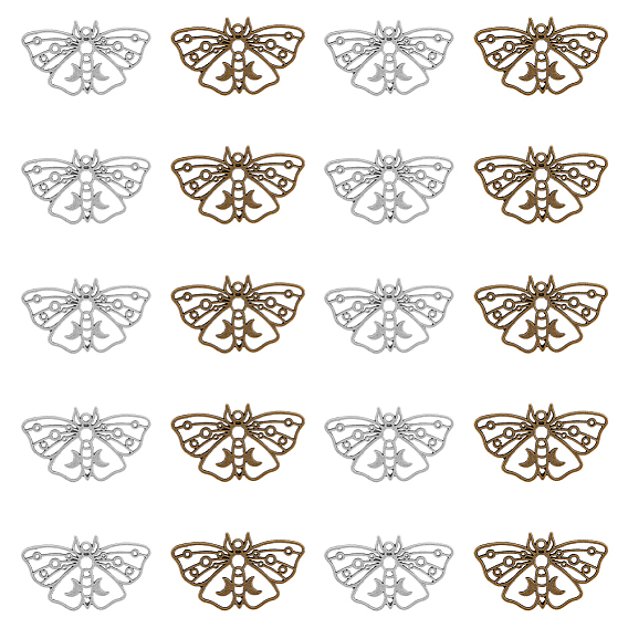 80 шт 2 цвета тибетский стиль ретро сплав подвески, полый, моль