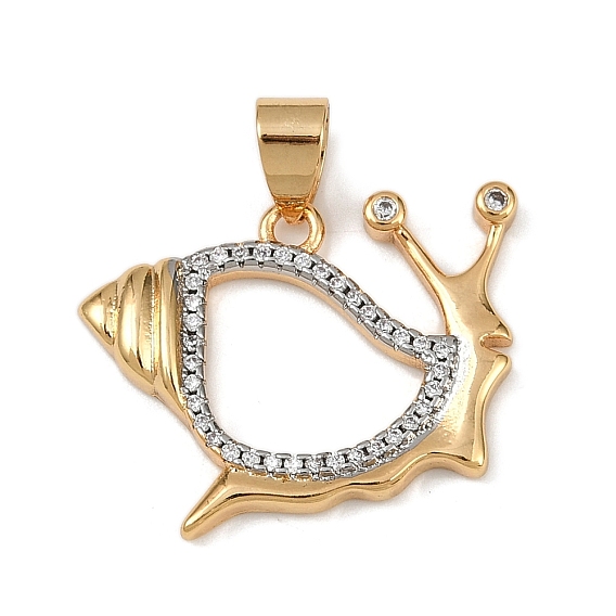 Латунные микро проложить кубического циркония подвески, без кадмия и без свинца, улитка