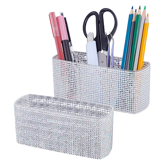 3-Section Plastic Rhinestone Storage Boxes, Rectangle