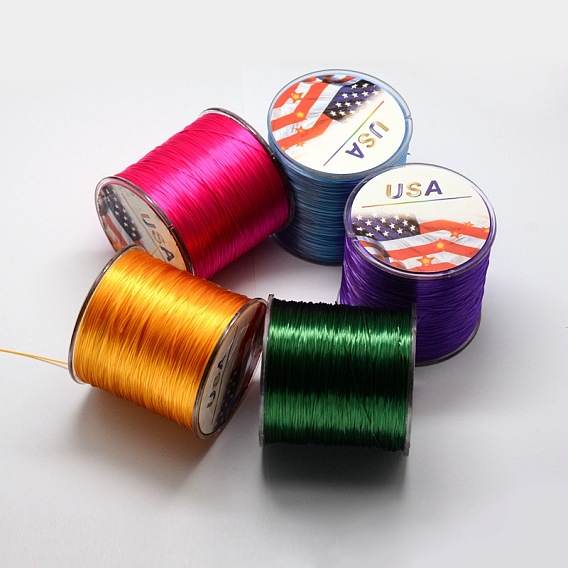 Flat Elastic Crystal String, Elastic Beading Thread, for Stretch Bracelet Making, 0.6mm, about 328.08 yards(300m)/roll