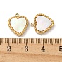 304 Stainless Steel Pave Shell Heart Charms