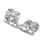 Ion Plating(IP) 304 Stainless Steel Textured Square Ear Studs for Women