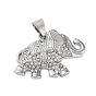 304 подвески из прозрачного кубического циркония из нержавеющей стали, слон