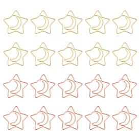 50шт 2 цвета металлические скрепки, скрепки звезда и луна