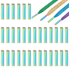 40Pcs Column Brass Shoelace Buckle Connectors, Capsule Shape No Tie Shoe Lace Tie Locks Clips Ends