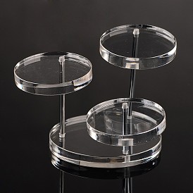 Organic Glass Jewelry Displays, with Iron Findings, 70x70x67mm