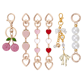 Наборы для украшения подвесок, Брелоки из полимерной глины со стразами, пластиковые цепочки-удлинители для сумок из искусственного жемчуга, акриловые подвесные украшения, цепочки из эмалированного сплава для сумок, декоративные цепочки
