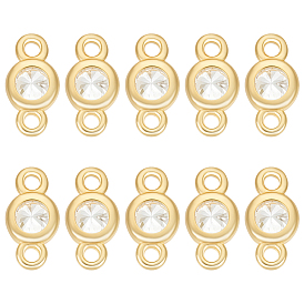 10шт. 925 Подвески-шармы из стерлингового серебра с инкрустацией прозрачными кубическими циркониями, плоские круглые звенья, с замшевой тканью из поликарбоната квадратной серебряной полировальной салфеткой