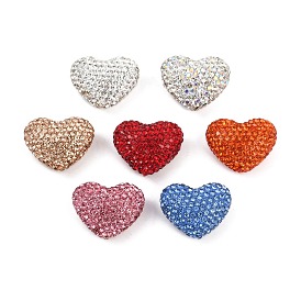 Бусины из полимерной глины в форме сердца со стразами, для самодельного телефонного брелока, принадлежности для изготовления ручек и ювелирных изделий