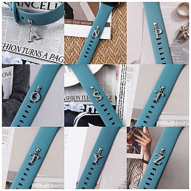 Simple and compact with diamond English letter pendant watch strap buckle suitable for silicone watch strap decorative nails