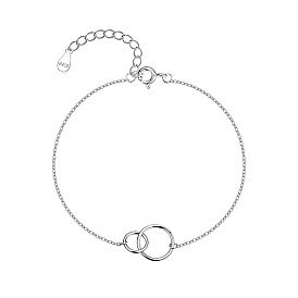 Minimalist Chic Double Circle Anklet Set for Women - Beach Vacation Metal Foot Jewelry