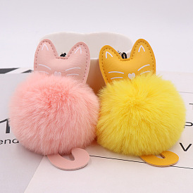 Cute PU Leather Cat Doll Keychain for Bag Hanging Decoration