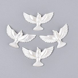 ABS Plastic Imitation Pearl Pendants, Pigeon Charm