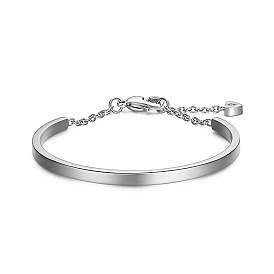 SHEGRACE Titanium Steel Arch Bracelet, Three Color, 195mm