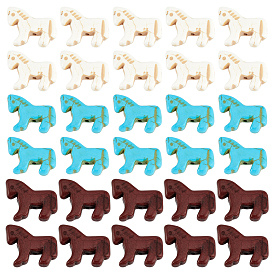 30Pcs 3 Colors Synthetic Turquoise Dyed Horse Beads