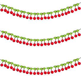 3 Сумки, шерстяные помпоны, вишневый подвесной баннер, украшения для комнаты на день рождения, праздники