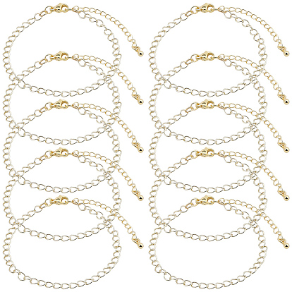 10 Bracelets en laiton à maillons pour femmes