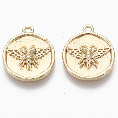 Латунь прелести, без никеля , плоский круглый с насекомыми