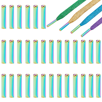 40Pcs Column Brass Shoelace Buckle Connectors, Capsule Shape No Tie Shoe Lace Tie Locks Clips Ends