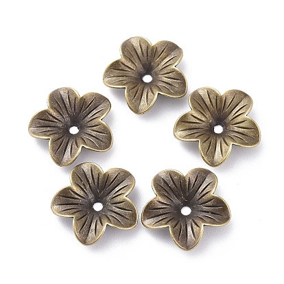 Тибетского стиля колпачков, без свинца и без кадмия, цветок